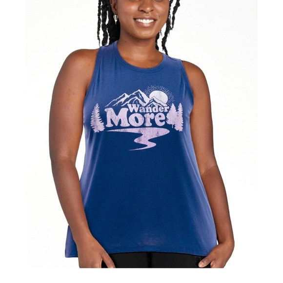 Athletic Works Women’s Graphic Print Sleeveless Blue Activewear Tank Sz M (8-10) - Picture 1 of 9